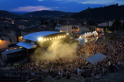 France, Isere, Vienne along the Rhone river, the roman theatre adapted to accommodate the Jazz a Vienne festival