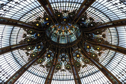 France, Paris (75), le grand magasin des Galeries Lafayette situé boulevard Haussmann, la verrière du dôme