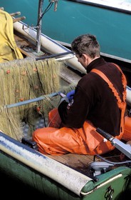 France, Haute Savoie, Thonon les Bains, a fisherman