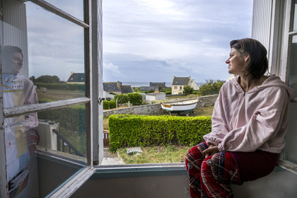 France, Finistère, Iroise Sea, Molene Island, Gwenola Gervais returned to the island to open a socio-ecological hostel