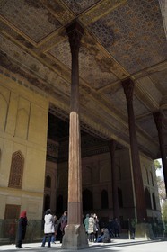 Iran, province d'Ispahan, Ispahan, le palais Chehel Sotoun (des 40 colonnes), classé Patrimoine Mondial de l'UNESCO, le talar