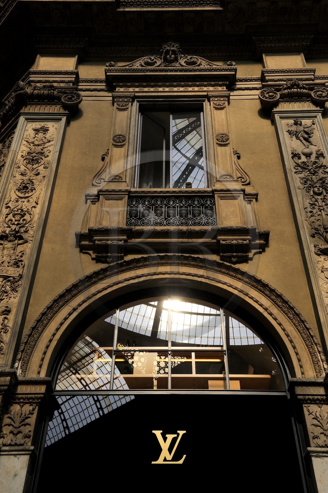 Italy, Lombardy, Milan, Vittorio Emmanuel II Gallery, Louis Vuitton luxury designer's shop