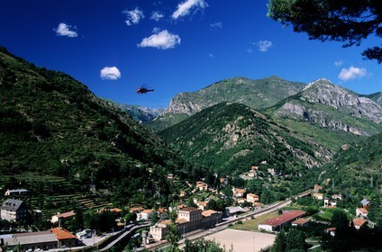 France, Alpes-Maritimes (06), vallée de la Roya, Saint-Damas-de-Tende, ligne Nice-Coni (Italie), gare
