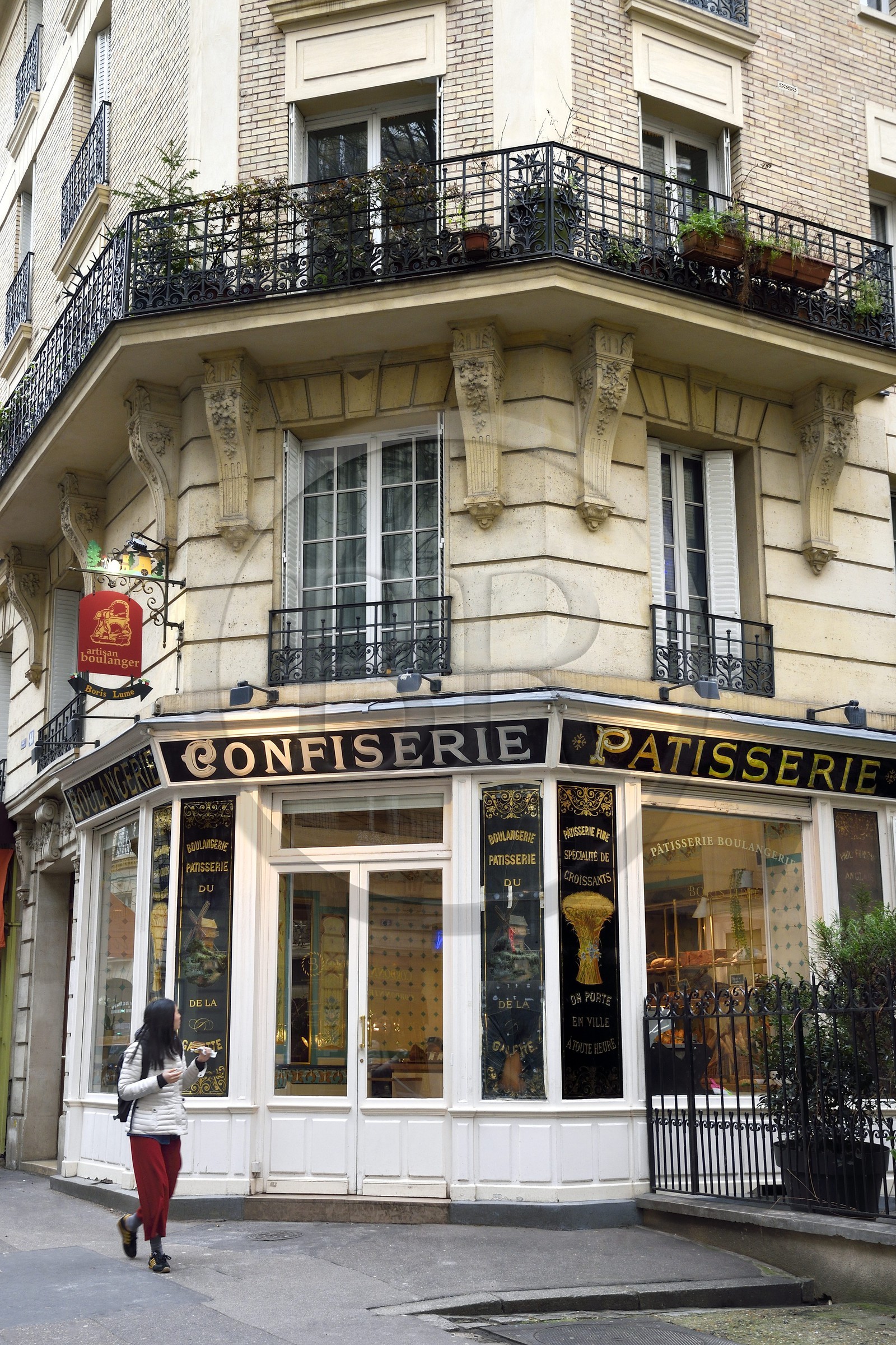 France, Paris (75), Patisserie Boulangerie Boris Lumé dans la rue Caulaincourt