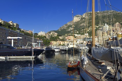 Principality of Monaco, Monaco, Port Hercule and the royal palace on the Rock