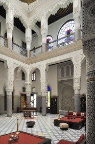 Maroc, Moyen Atlas, Fès, ville impériale, médina classée Patrimoine Mondial de l'UNESCO, hôtel de luxe Riad Fes