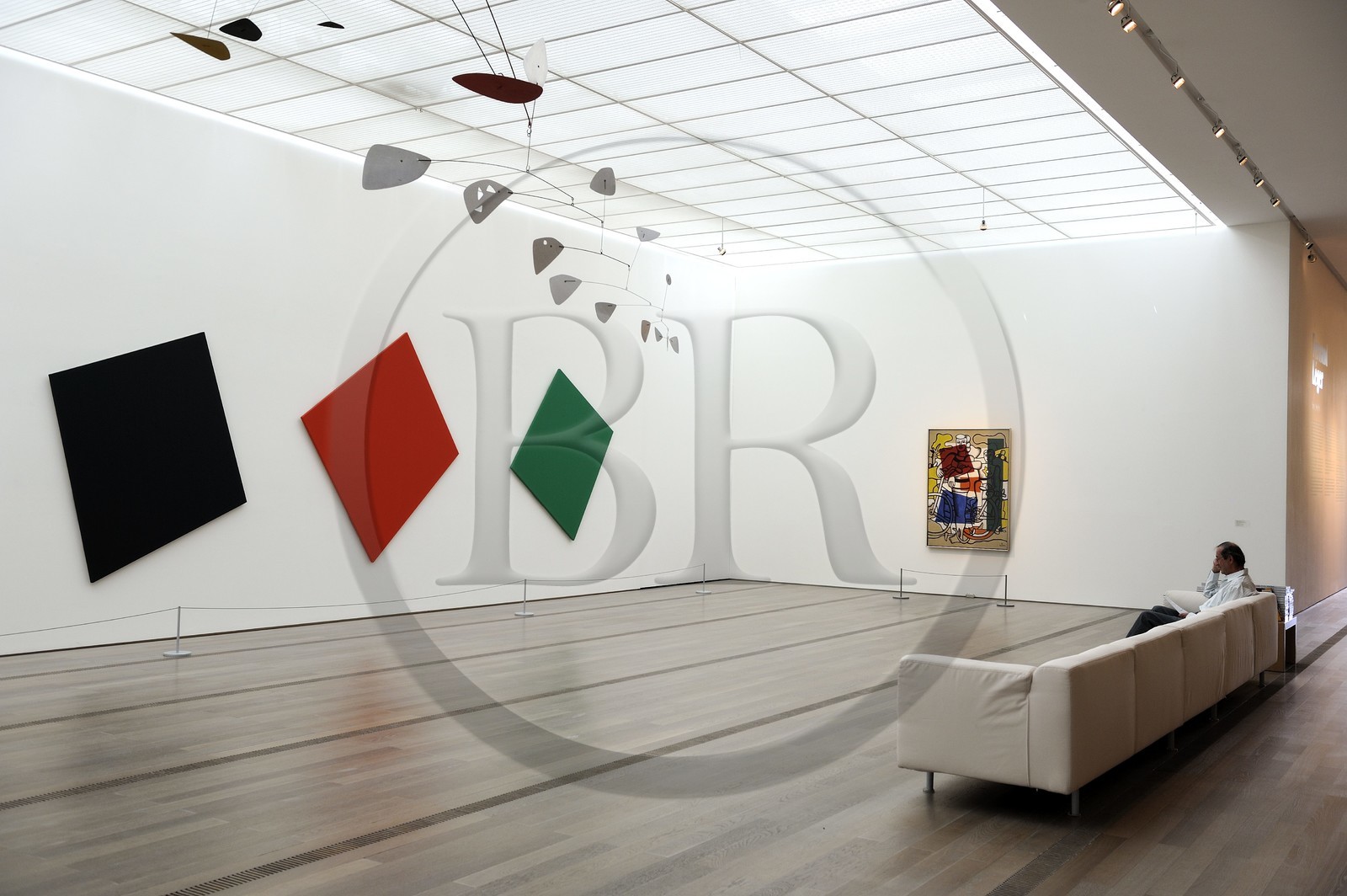 Suisse, Bâle, fondation Beyeler, blue, black red and green de Kelly Ellsworth