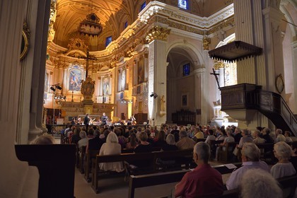 France, Alpes-Maritimes, Bevera Valley, Sospel, St. Michael Cathedral, BaroQuiales concert, annual festival of Baroque art