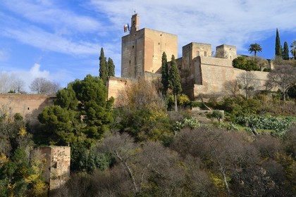 Spain, Andalusia, Granada, the Alhambra, listed as World Heritage by UNESCO, the Alcazaba