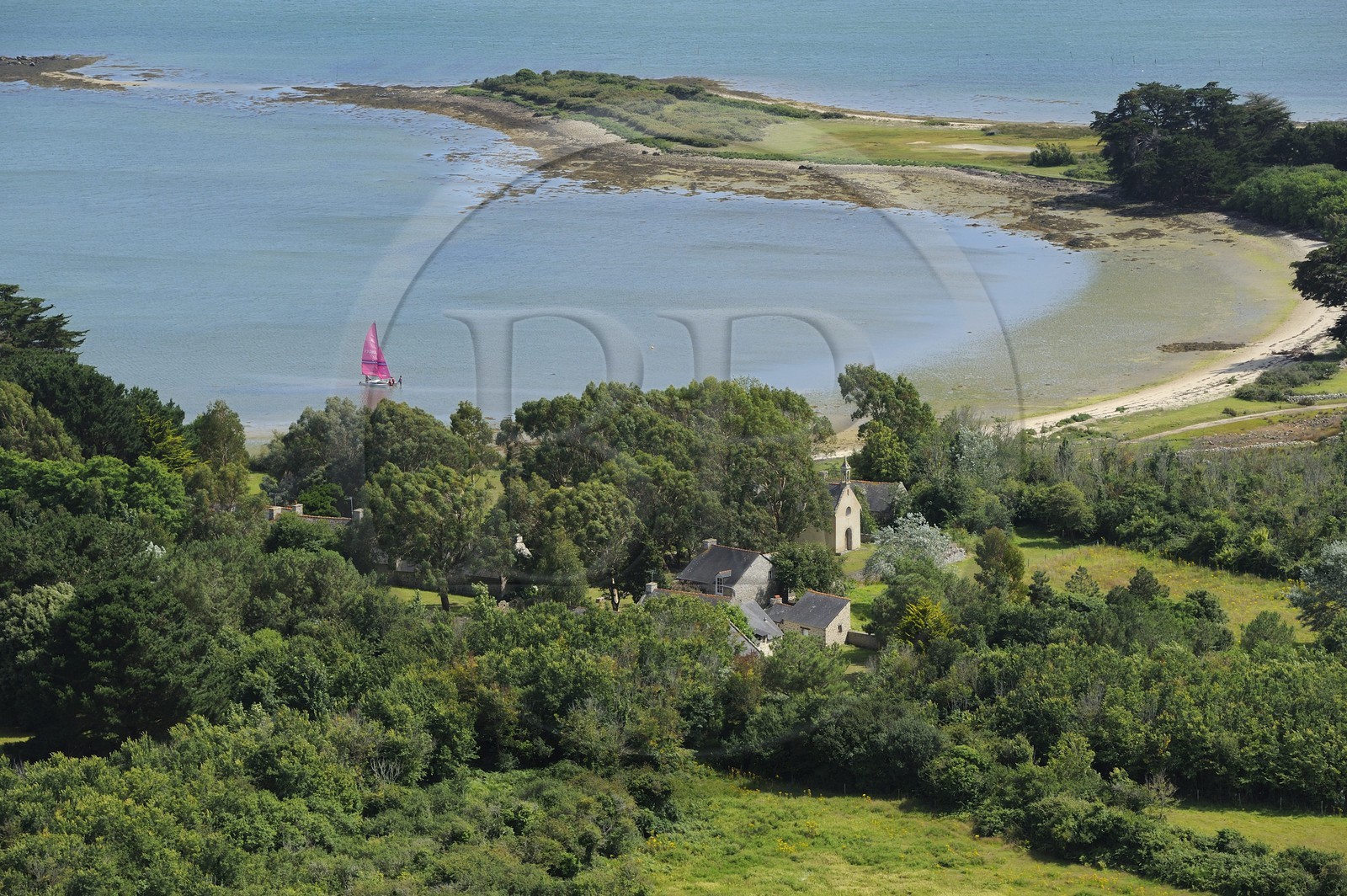 France, Morbihan (56), Golfe du Morbihan, Ile Hur (vue aérienne)