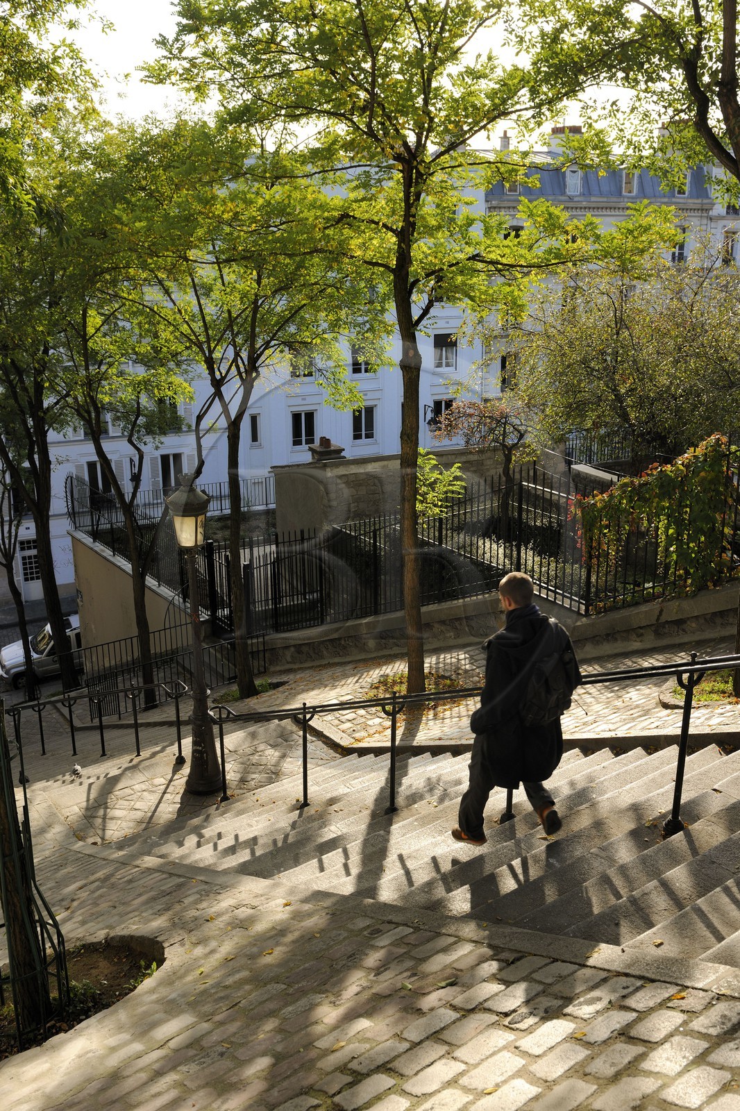 France, Paris (75), escaliers de la Butte Montmartre