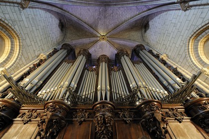 France, Paris, Ile de la Cite, the Notre Dame Cathedral, the organ