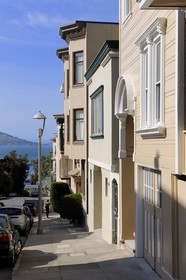Etats-Unis, Californie, San Francisco, maisons en bois dans Grant avenue dans le quartier de North Beach