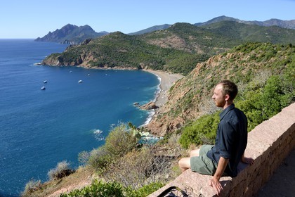 France, Corse du Sud, Golfe de Porto, listed as World Heritage by UNESCO, Bussaglia (Serriera) beach