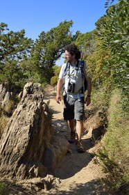 France, Var (83), Iles d'Hyères, Parc national de Port Cros, Ile de Port-Cros, Johann Cerisier, garde moniteur du parc national de Port-Cros en tournée de surveillance