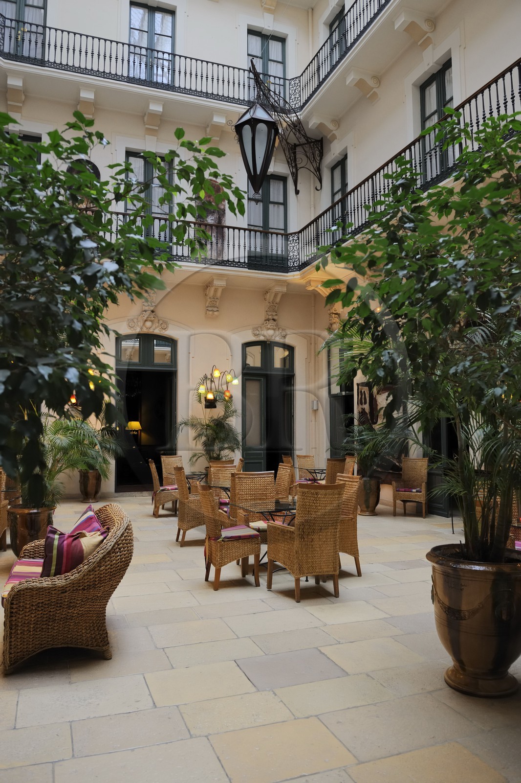 France, Hérault (34), Sète, le Grand Hotel, quai du Maréchal de Lattre de Tassigny, le salon