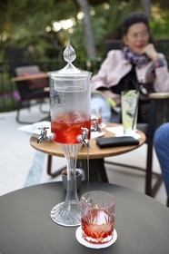 France, Alpes Maritimes, Saint Jean Cap Ferrat, Grand-Hotel du Cap Ferrat, a 5 star palace from Four Seasons Hotel, a Negroni cocktail served on the terrace