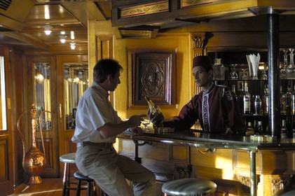 Egypte, Haute Egypte, croisière sur le Nil entre Louxor et Assouan, le Steam Ship Sudan, le bar