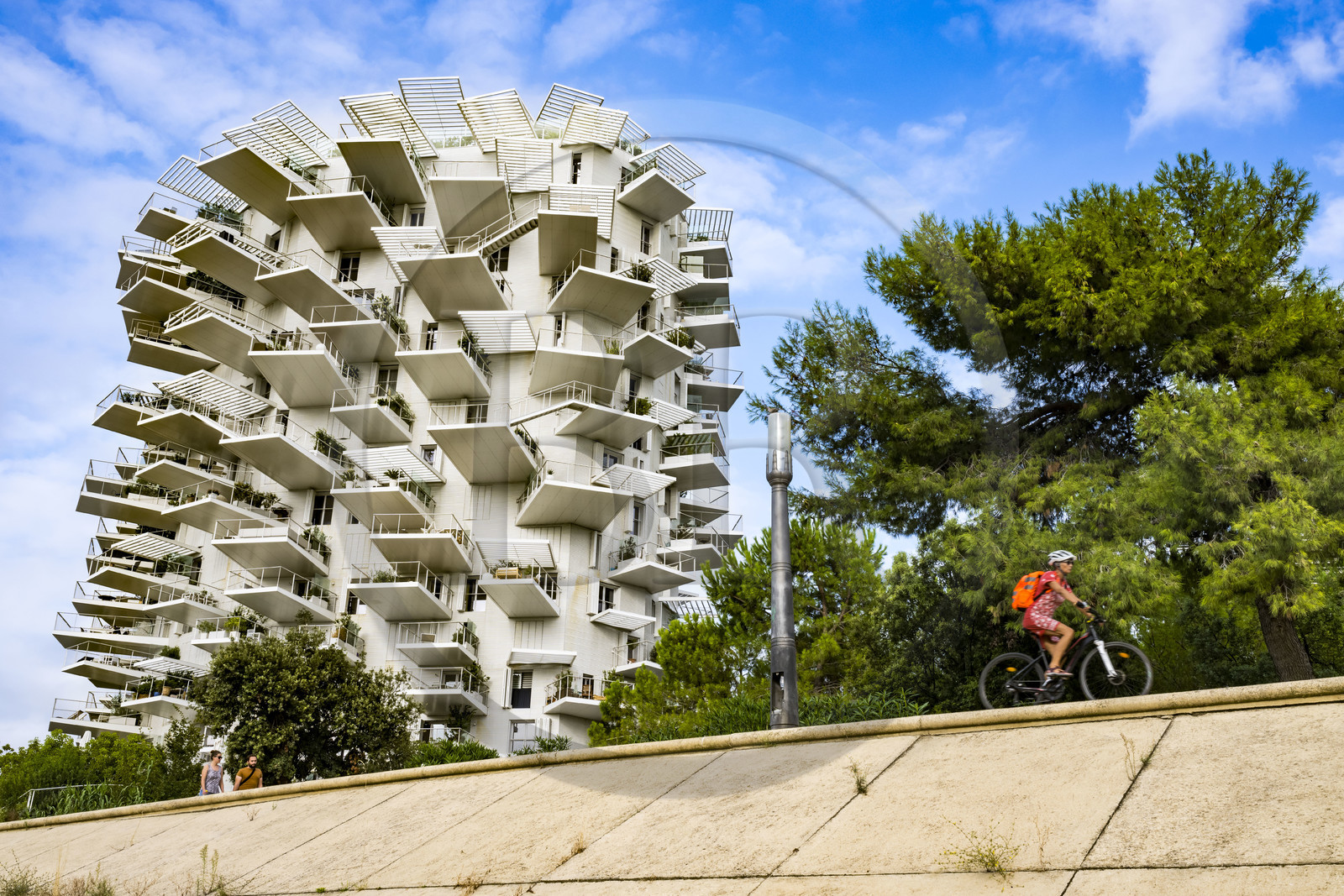 France, Hérault (34), Montpellier, quartier Richter, les rives du Lez, l'immeuble L'Arbre Blanc, réalisé par l'architecte japonais Sou Foujimoto avec les architectes français Nicolas Laisné et Manal Rachdi