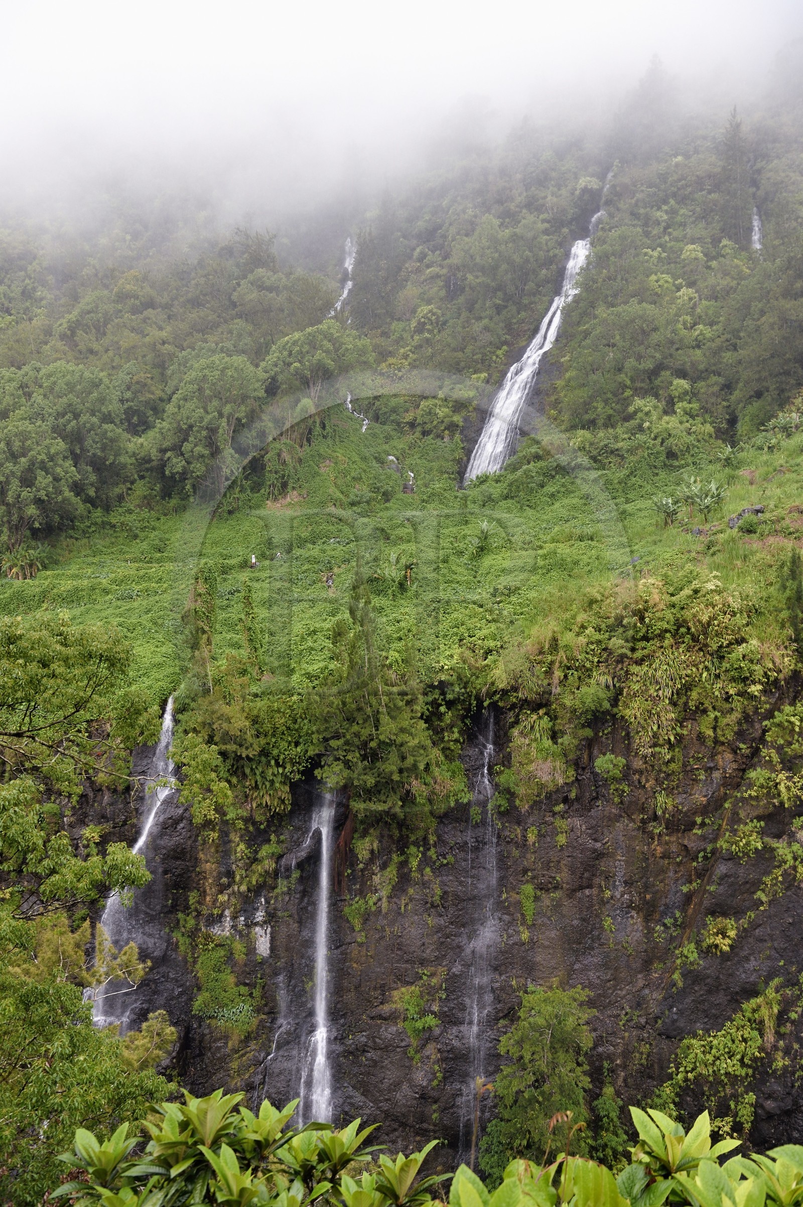France, Ile de la Reunion, Cirque de Salazie, classé Patrimoine Mondial de l'UNESCO, cascade du Voile de la Mariée