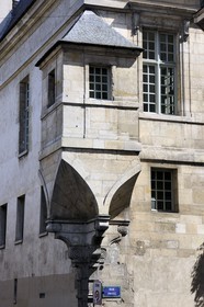 France, Paris, watchtower from the Hotel de Lamoignon also historical library of the city of Paris at the corner of Rue des Francs-Bourgeois and Rue Pavee in the Marais