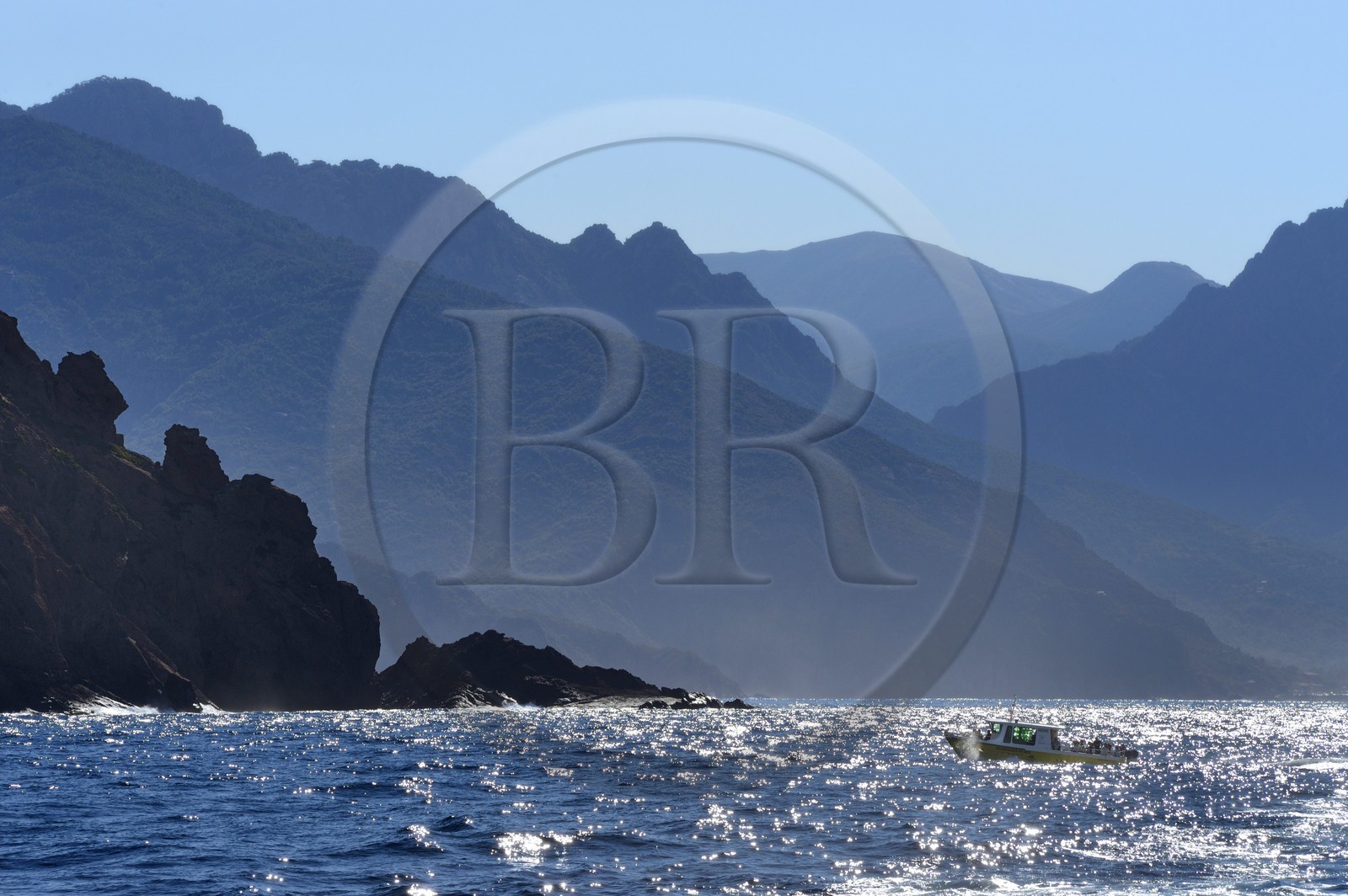 France, Corse-du-Sud (2A), Golfe de Girolata, classé Patrimoine Mondial de l'UNESCO, le Capo Senino