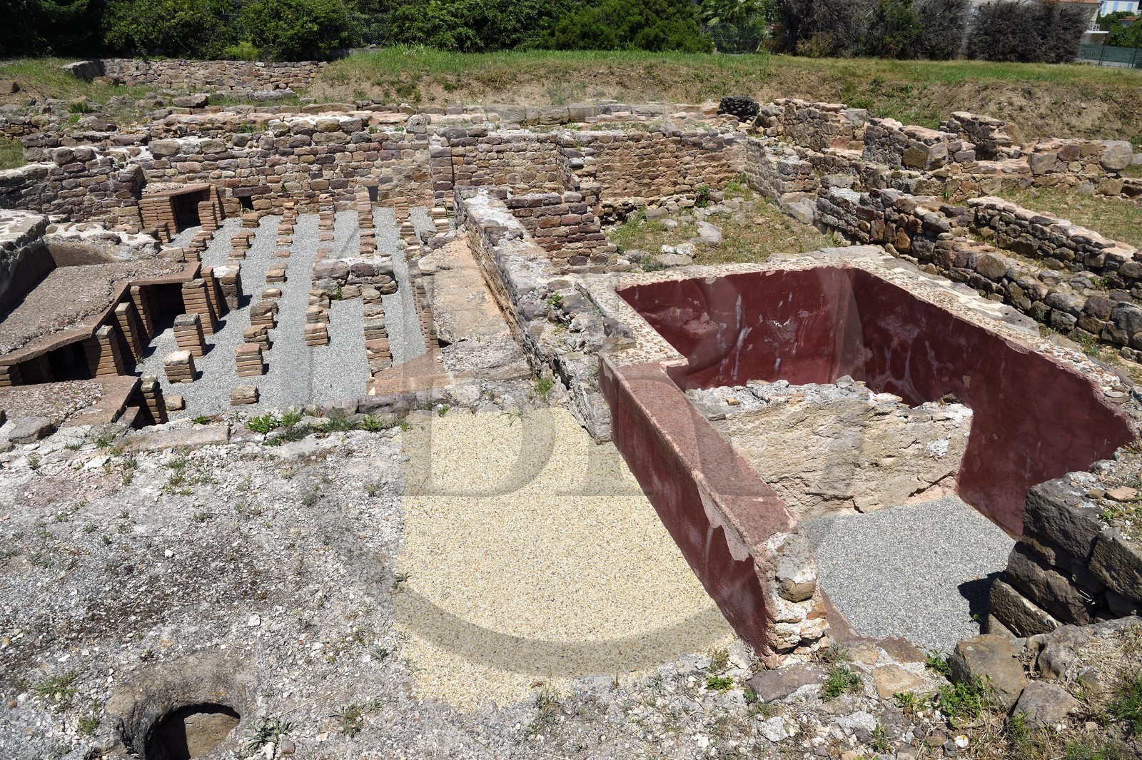 France, Var (83), Hyères, quartier de l'Almanarre, site archéologique d'Olbia fondé vers 350 avant JC par des Grecs venant de Marseille, les thermes romaines