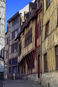 France, Seine Maritime, Rouen, half-timbered houses rue du petit mouton