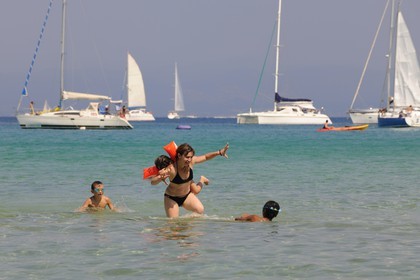 France, Var (83), Iles d'Hyères, parc national de Port-Cros, île de Porquerolles, la Plage Notre Dame