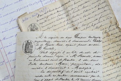 France, Haute Corse, Cap Corse, Morsiglia, the Ghilfucci palace (Palazzi or House of American) whose builder made his fortune in the Caribbean, property titles