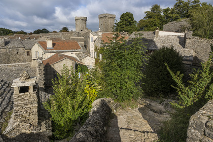 France, Aveyron, Causses and the Cévennes, cultural landscape of Mediterranean agro-pastoralism, listed as World Heritage by UNESCO, La Couvertoirade, labelled Les Plus Beaux Villages de France (The Most Beautiful Villages of France), fortified village on the Larzac plateau