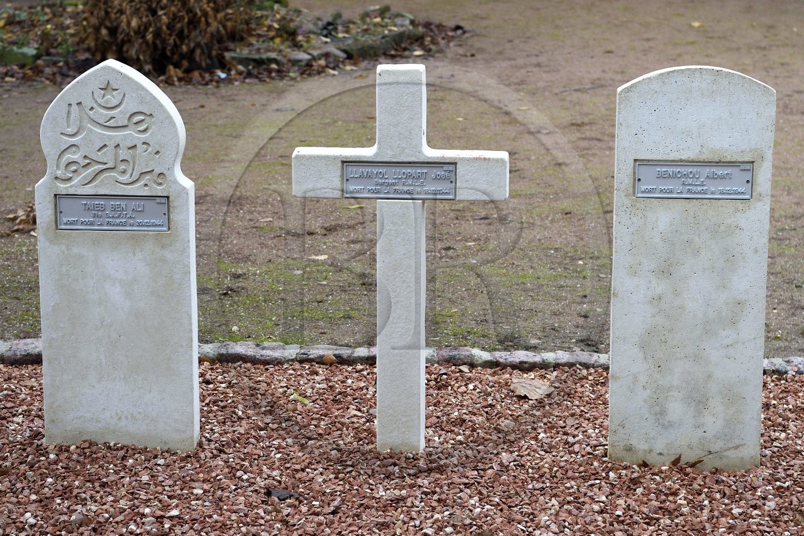 France, Haut-Rhin (68), Kaysersberg, Cimetière Militaire Mémorial 1ère Armée, soldats musulmans, chrétiens et juifs tombés durant la seconde guerre mondiale