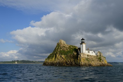 France, Finistere, Morlaix bay, Carantec, lighthouse of Louet island (also a guest house in summer)