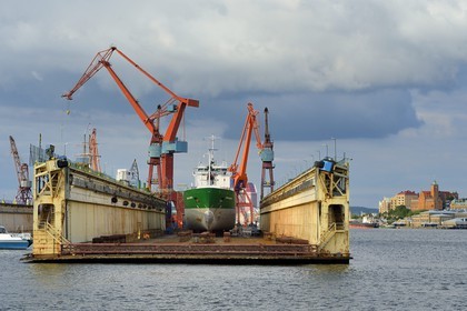 Suède, Västra Götaland, le port de Göteborg (Gothenburg), chantier naval