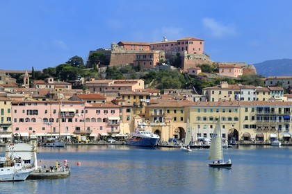 Italy, Tuscany, Elba Island, Portoferraio, the Fort Stella and the old town