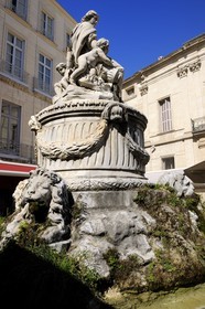 France, Herault, Montpellier, fountain place Chabaneau