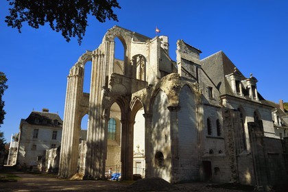 France, Seine-Maritime (76), Pays de Caux, Parc naturel régional des Boucles de la Seine normande, Saint-Wandrille-Rançon, abbaye Saint-Wandrille de Fontenelle, abbaye bénédictine fondée au VIIe siècle, l'ancienne abbatiale