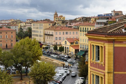 France, Corse du Sud, Ajaccio, the old docks of the port created by Napoleon Bonaparte and filled under Napoleon III, now in the Boulevard du Roi Jerome