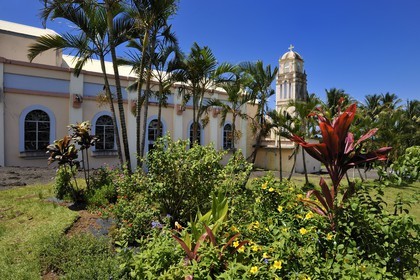 France, île de la Réunion, Côte Est, église de Piton Sainte-Rose miraculeusement épargnée par la coulée de lave de 1977