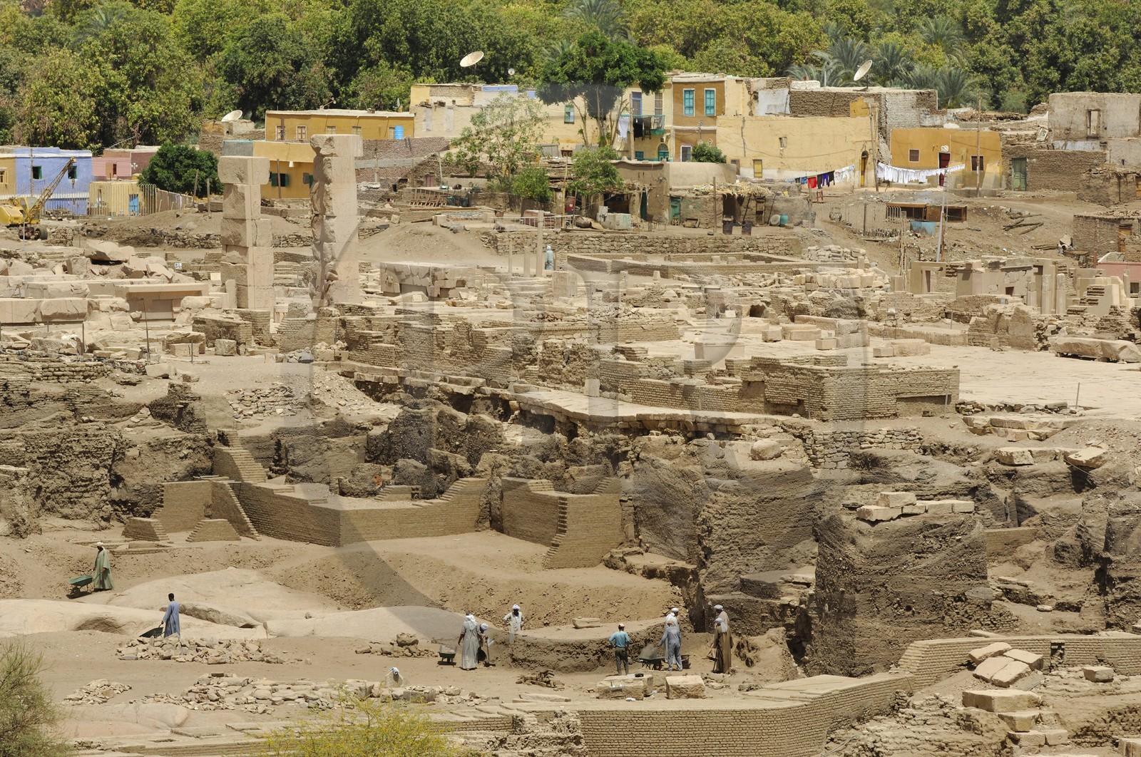 Egypte, Haute Egypte, Nubie, vallée du Nil, Assouan, Ile Elephantine,  site des fouilles archéologiques des temples de Satis et Khnoum