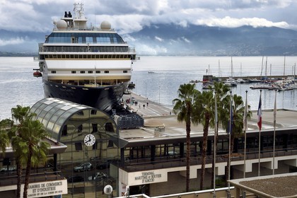 France, Corse du Sud, Ajaccio, cruise ship in the port