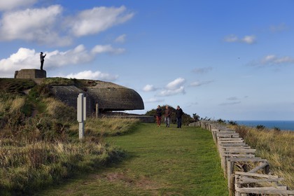France, Seine Maritime, Pays de Caux, Cote d'Albatre, Fecamp, blockhouse of the Todt organization for the Atlantic Wall atop the Cap Fagnet