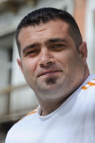 France, Hérault (34), Sète, joutes sètoises, Michaël Arnaud membre de la Lance Amicale Sétoise (LAS)