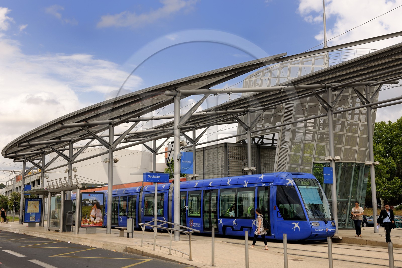 France, Hérault (34), Montpellier, station de tramway Occitane