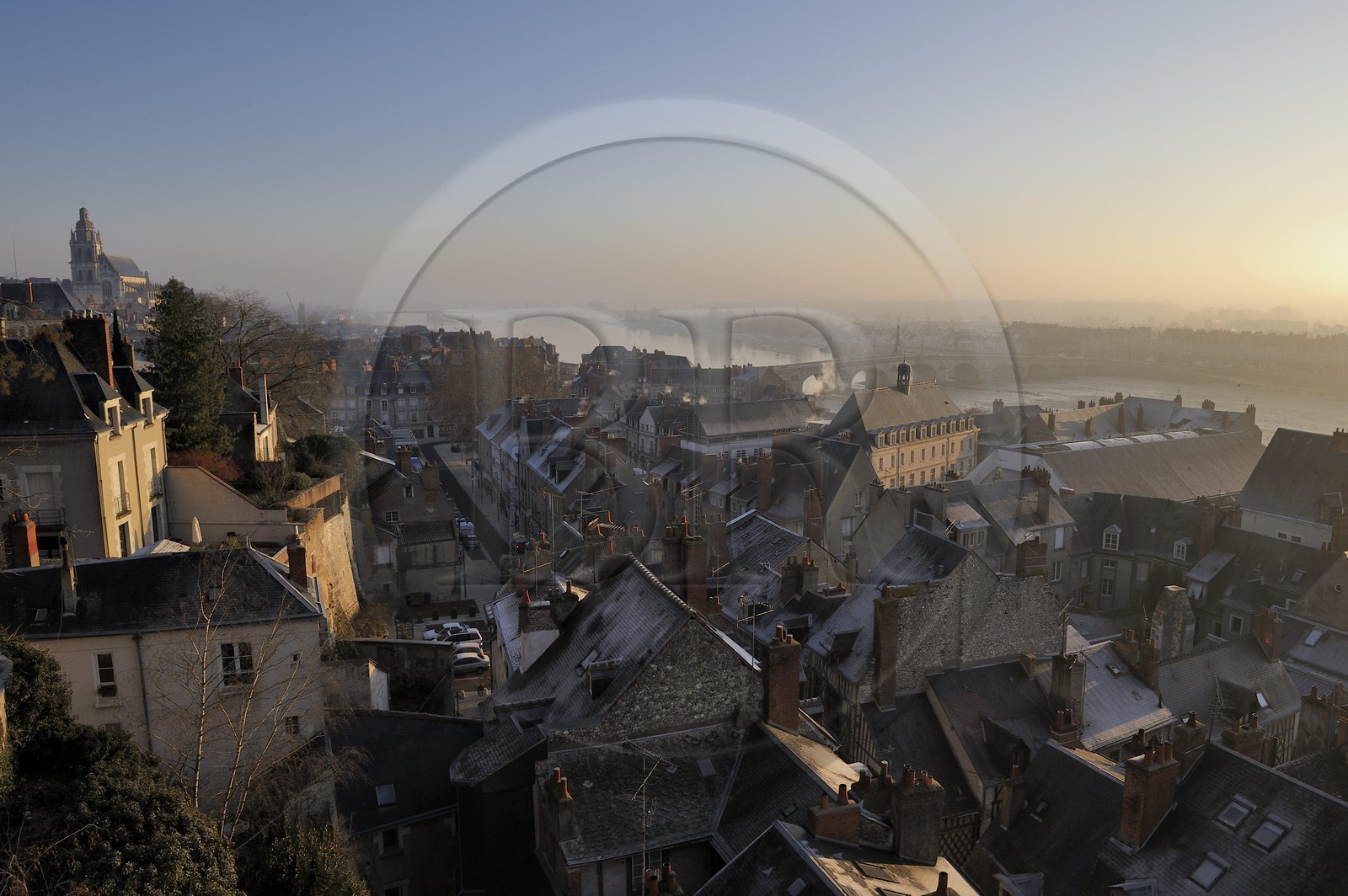 France, Loir et Cher (41), Blois, la vieille ville au bord de la Loire depuis l'observatoire de Gaston d'Orléans au château de Blois