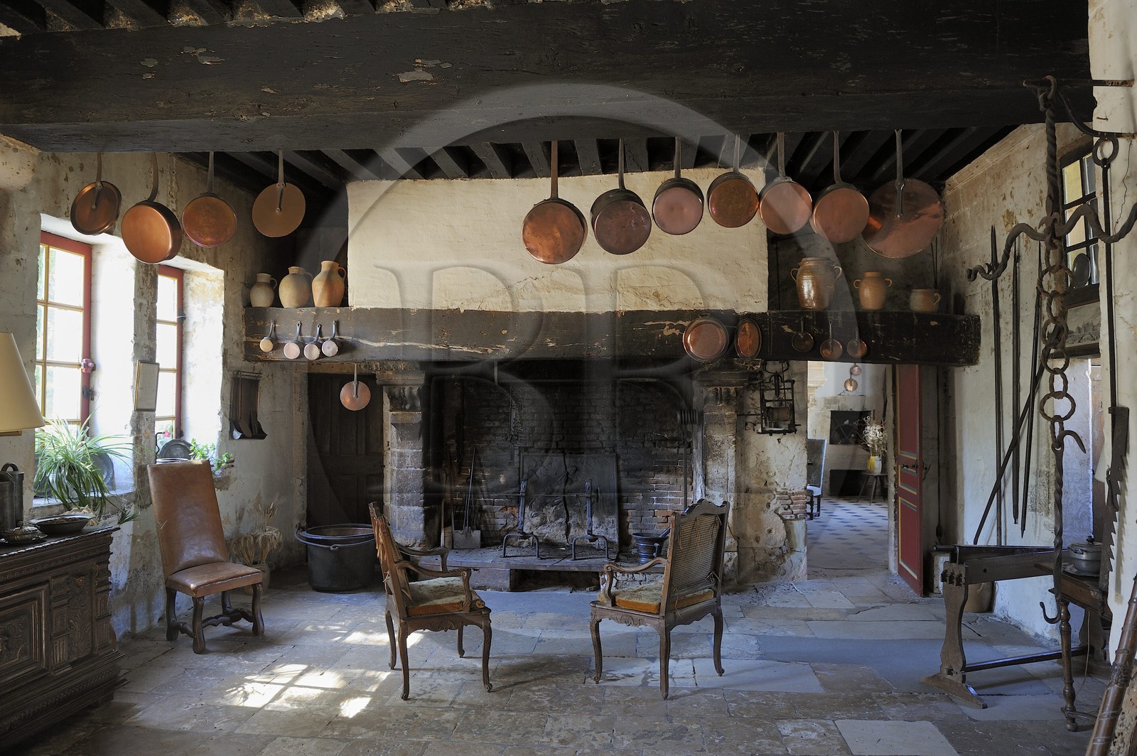 France, Loir-et-Cher (41), château de Villesavin (châteaux de la Loire), la cuisine