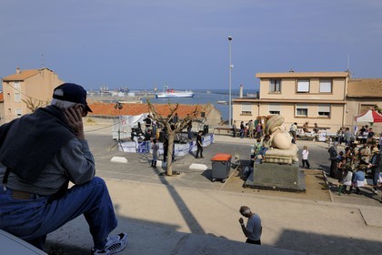 France, Hérault (34), Sète, la place de l'Hospitalet dans le Quartier Haut