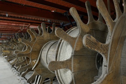 France, Paris (75), Opéra Garnier, les cabestans sous la scène au 5ème Dessous