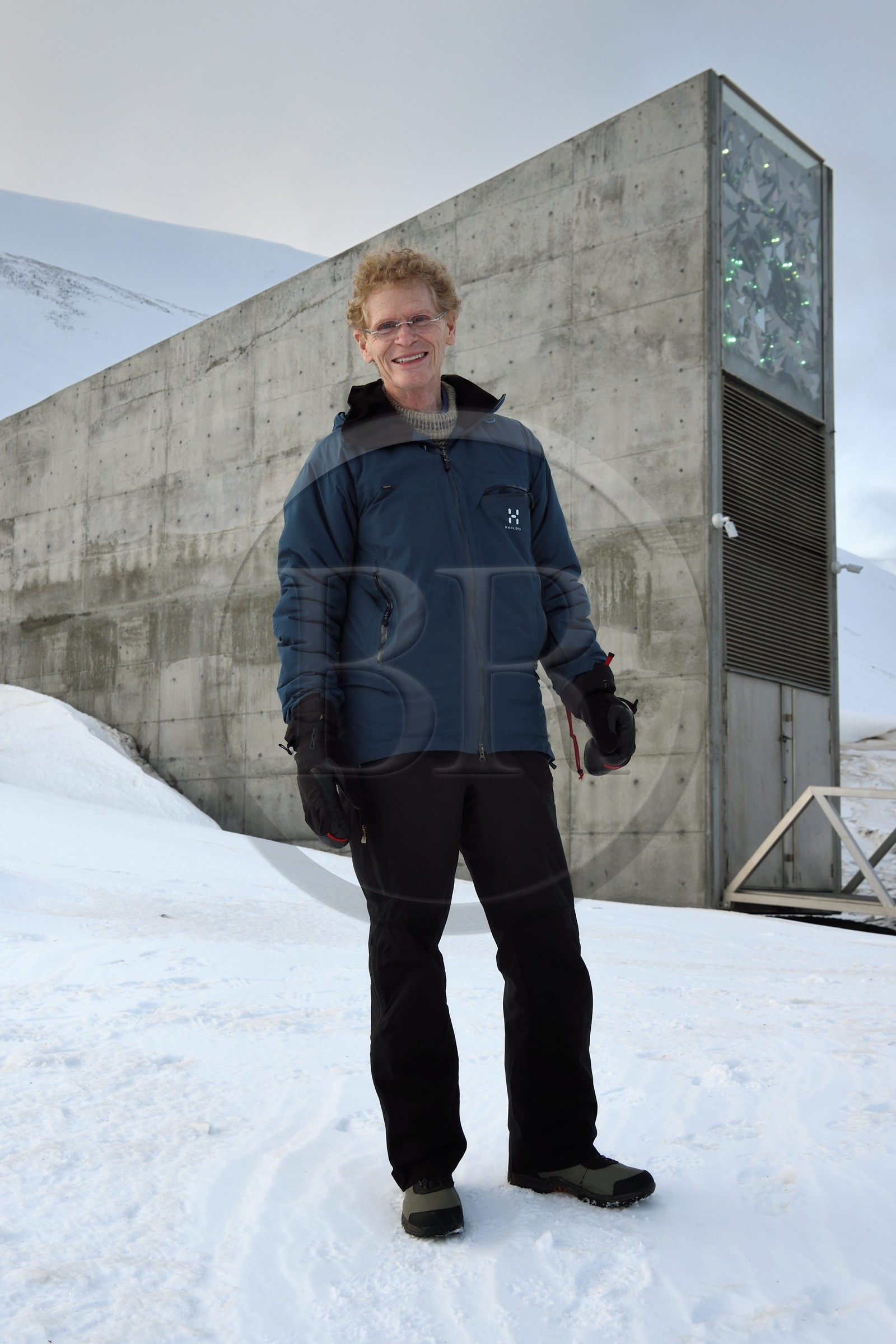 Norvège, Svalbard, Spitzberg, Longyearbyen, Réserve mondiale de semences du Svalbard (banque de graines du Global Seed Vault), Cary Fowler à l'initiative du projet Global Crop Diversity Trust et de la réserve