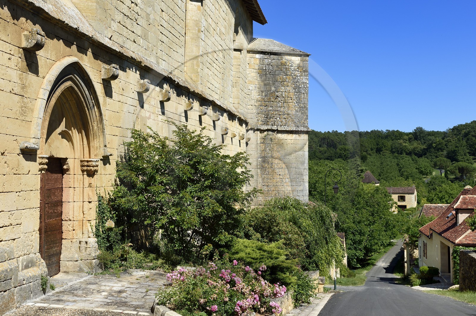 France, Dordogne (24), Périgord Pourpre, la Bastide de Molières, église Notre-Dame-de-la-Nativité